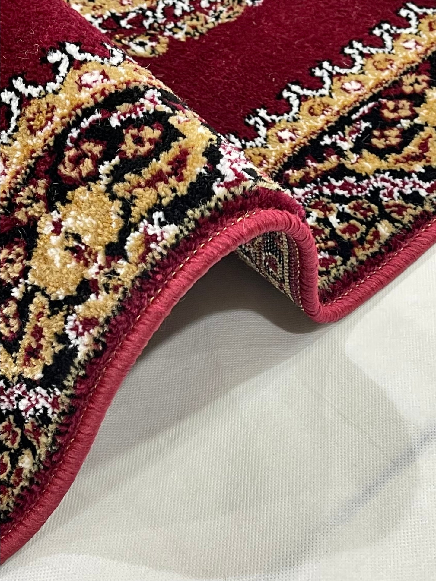 Red Persian Polypropylene Woven Runner.
 Size : 2.6 ft width x 9.6 ft length
 (80 cm x 290cm)