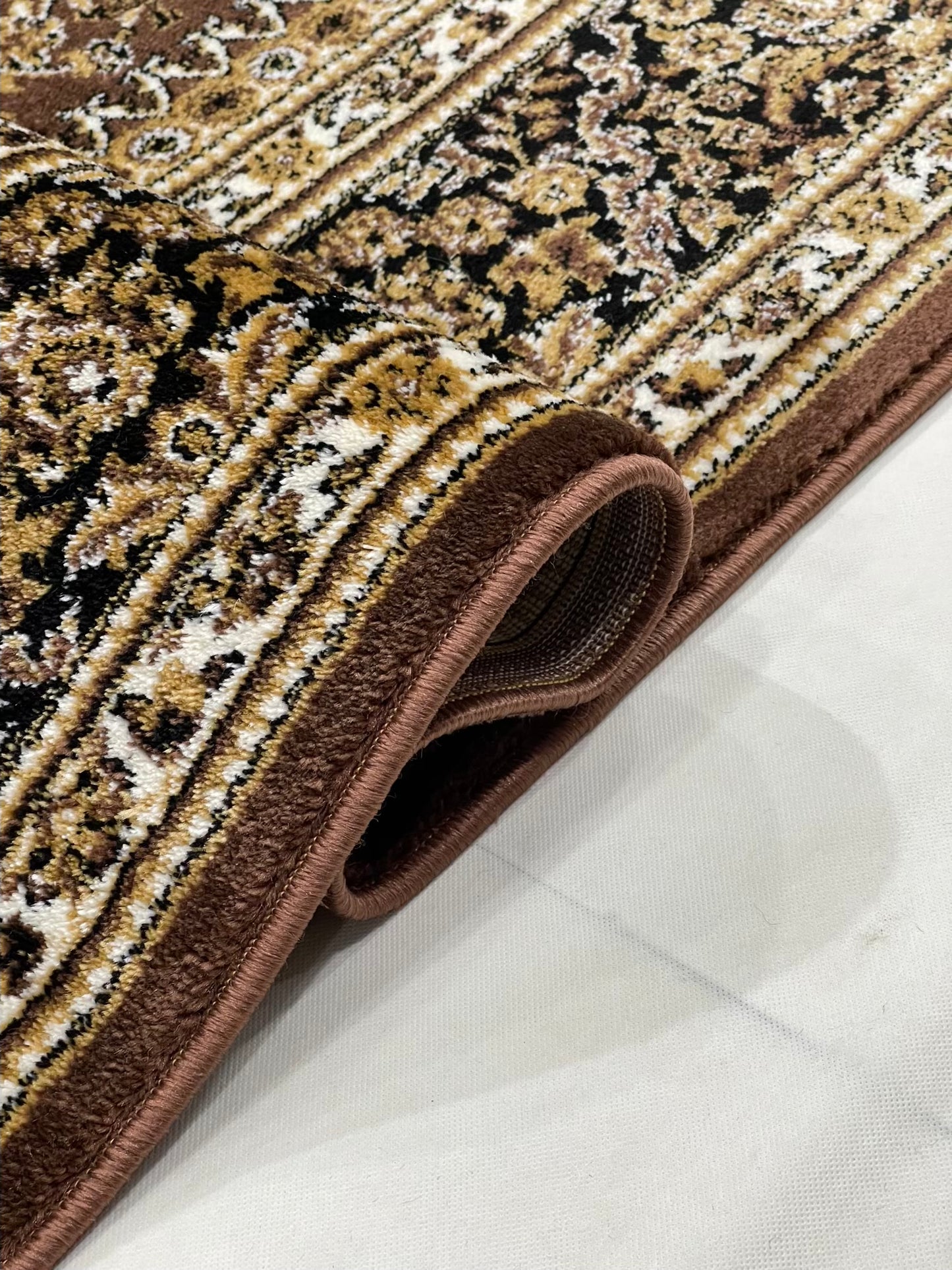 Persian polypropylene Rug,back woven(Article-22-Brown)