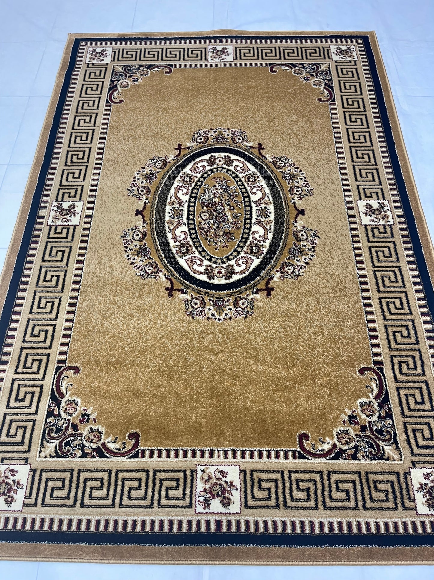 Versace Polypropylene Rug,back woven(Article-75-Beige)