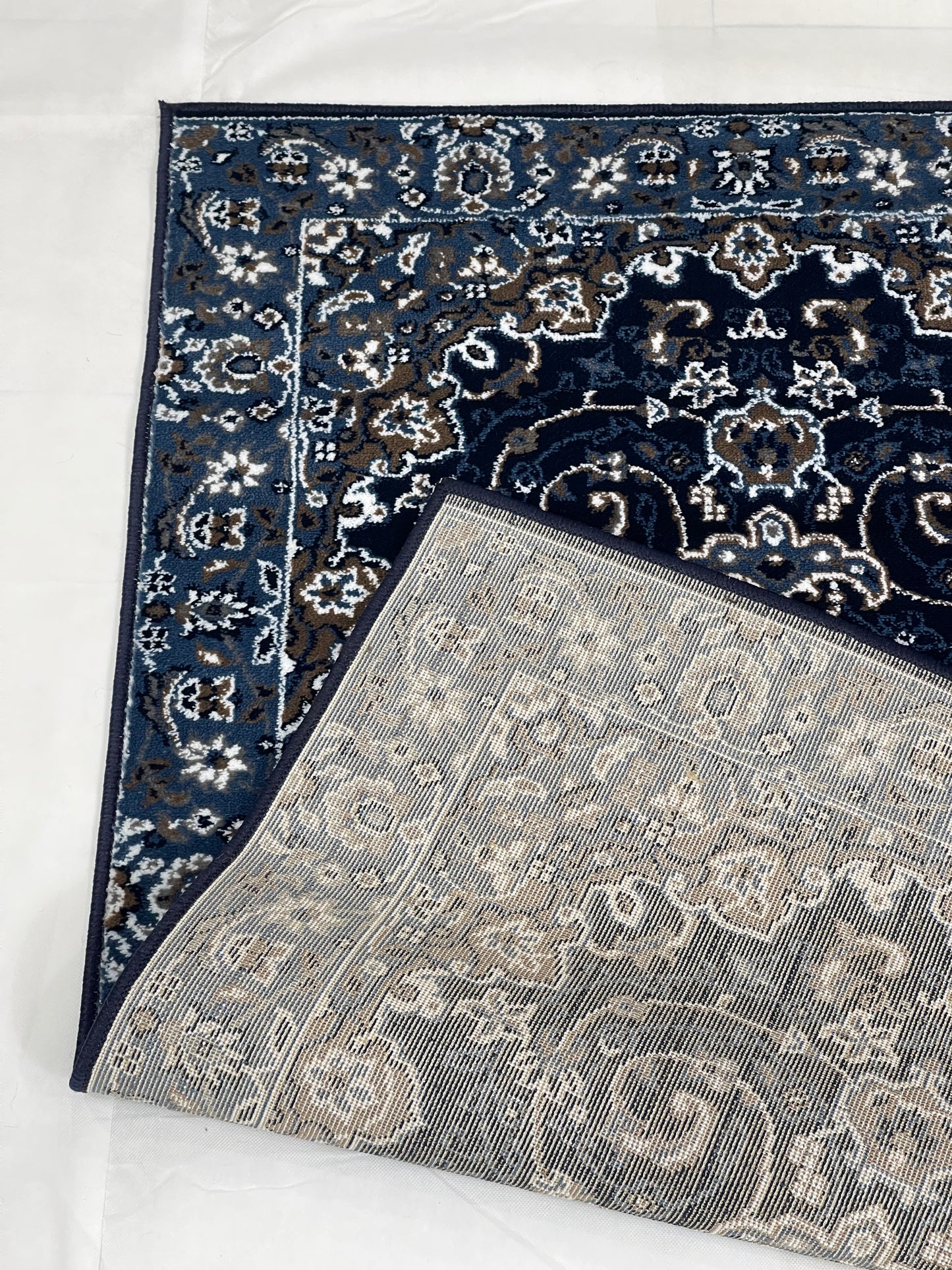 Persian Polypropylene Rug,Woven Back (Article-19-Dark Blue) Size : 3 ft width x 5 ft length (100cm x 150 cm)