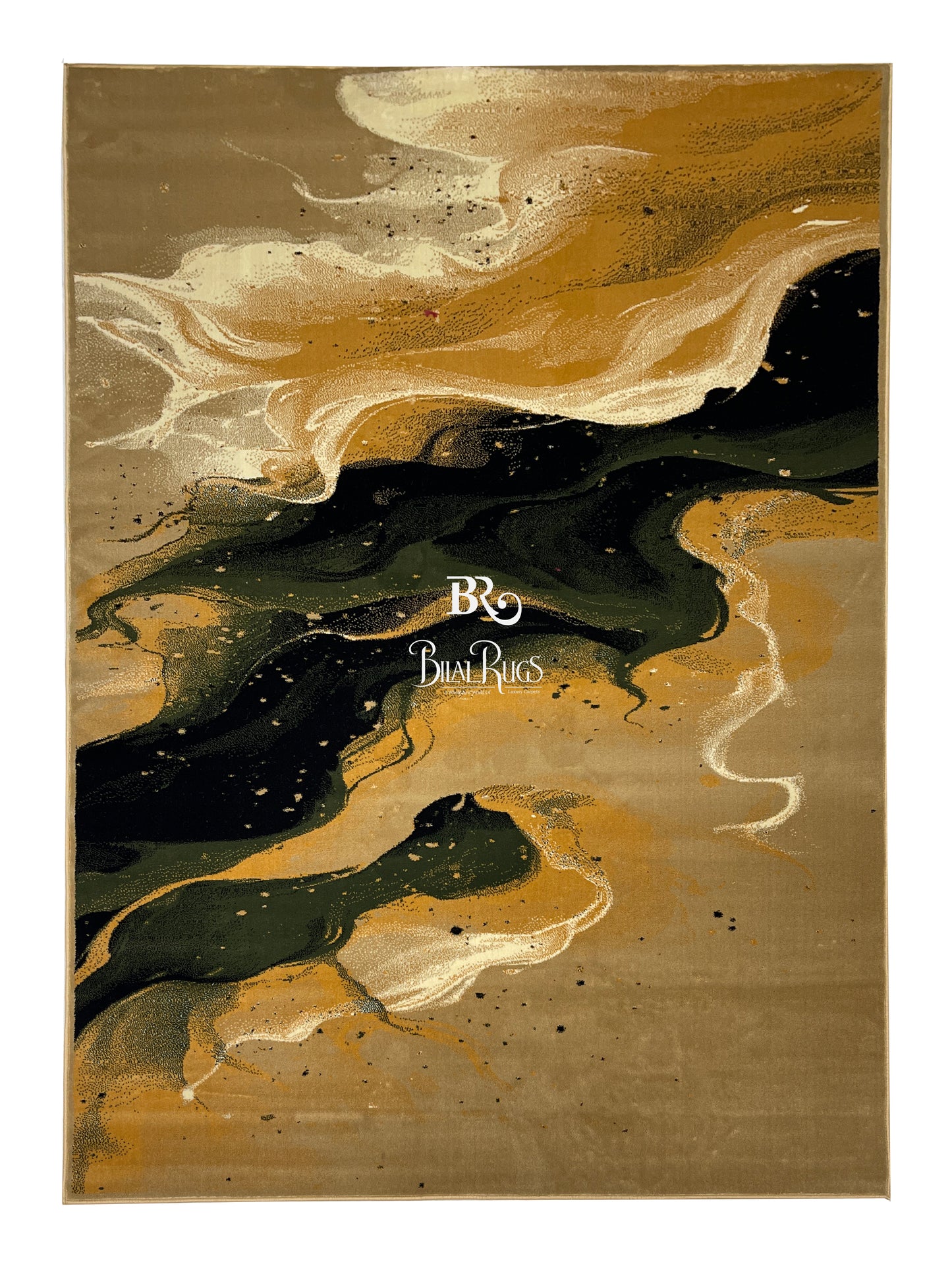 Modern polypropylene Rug,back woven(Article-1766-Beige) Size : 6.6 ft width x 9.6 ft length (200cm x 290cm)