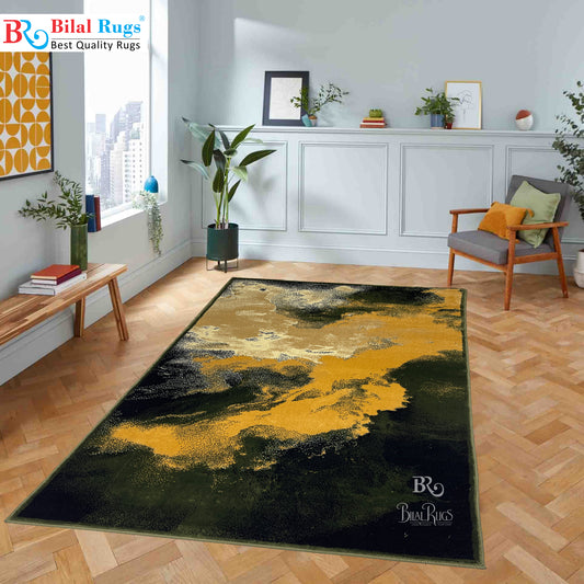 Modern  Polypropylene Rug,back woven(Article-612-Green)