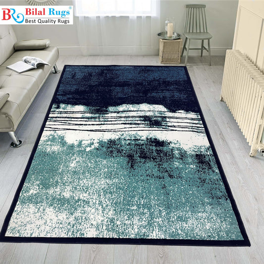 Modern polypropylene Rug,back woven(Article-7825-Blue)
Size : 6.6 ft width x 9.6 ft length (200cm x 290cm)