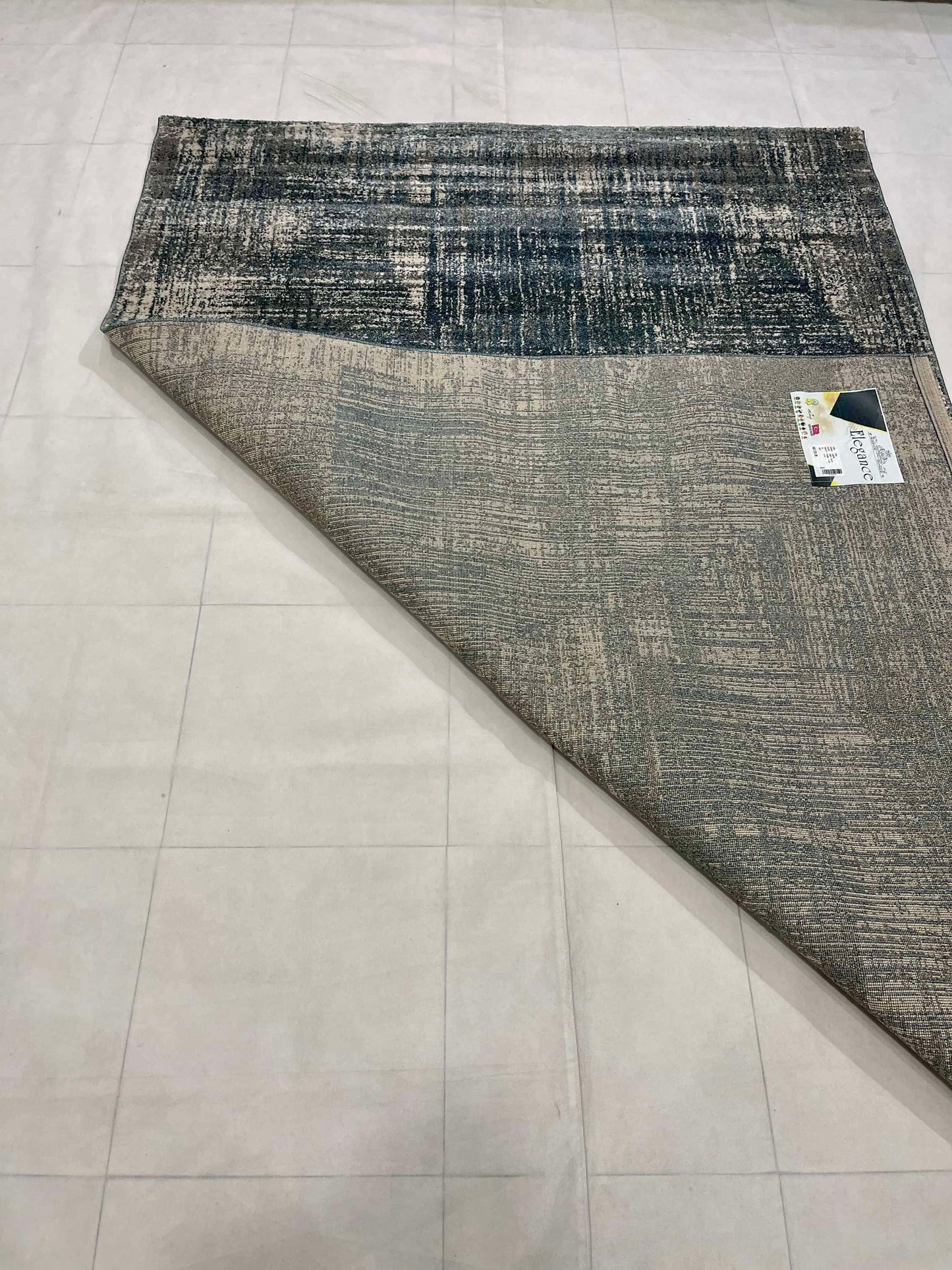 New Turkish Vintage Silky Woven Rug.
Article-1801- light Feroze , Grey
 Size : 5.3 ft width x 7.8 ft length
(160 cm x 230 cm)