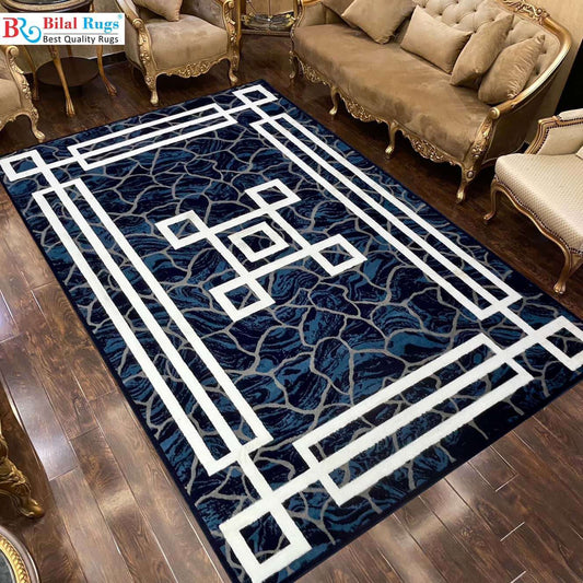 Modern polypropylene Rug,back woven(Article-6668-Blue)
Size : 6.6 ft width x 9.6 ft length (200cm x 290cm)