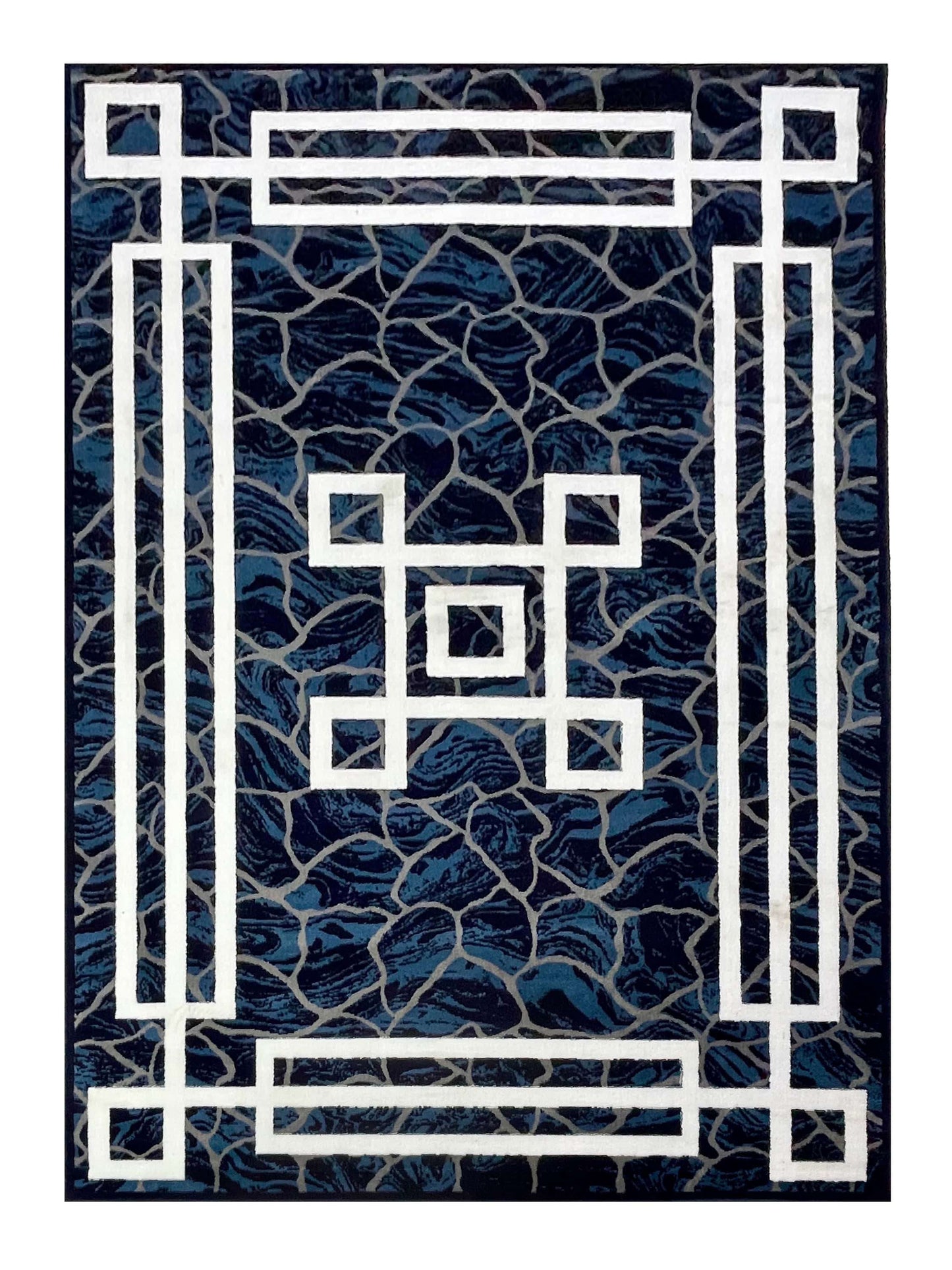 Modern polypropylene Rug,back woven(Article-6668-Blue)
Size : 6.6 ft width x 9.6 ft length (200cm x 290cm)