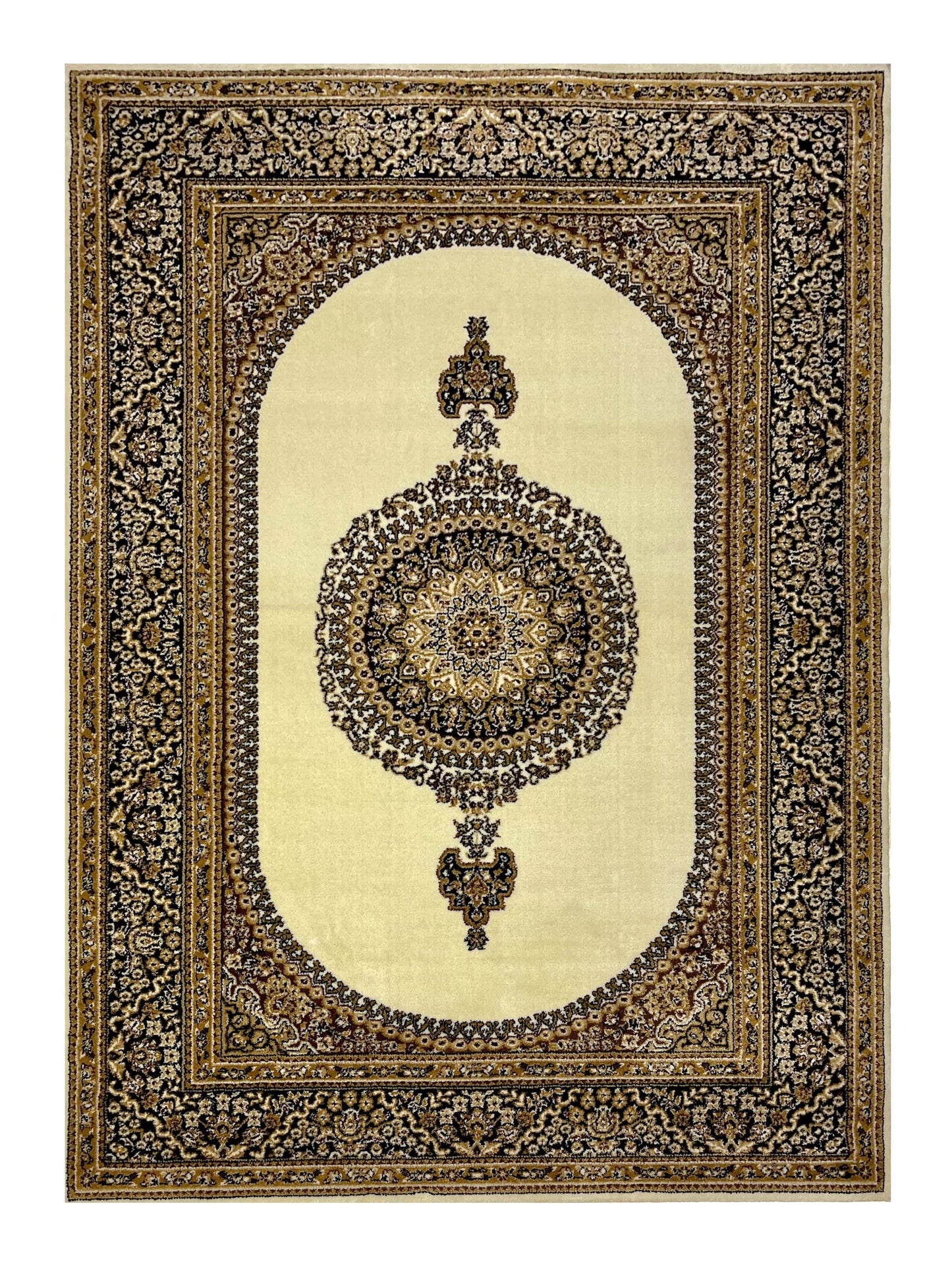 Persian polypropylene Rug,back woven (Article-22-Offwhite )
size: 6.6 ft width x 9.6 ft length (200cm x 290cm)