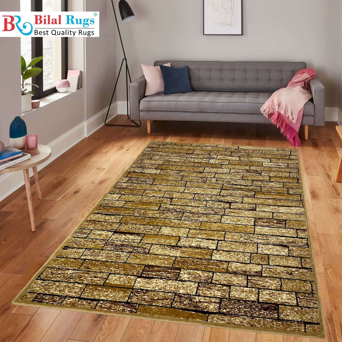 Modern polypropylene Rug,back woven(Article-1442-Beige)
Size : 5ft width  x 7.3ft length (150cm x 220cm)