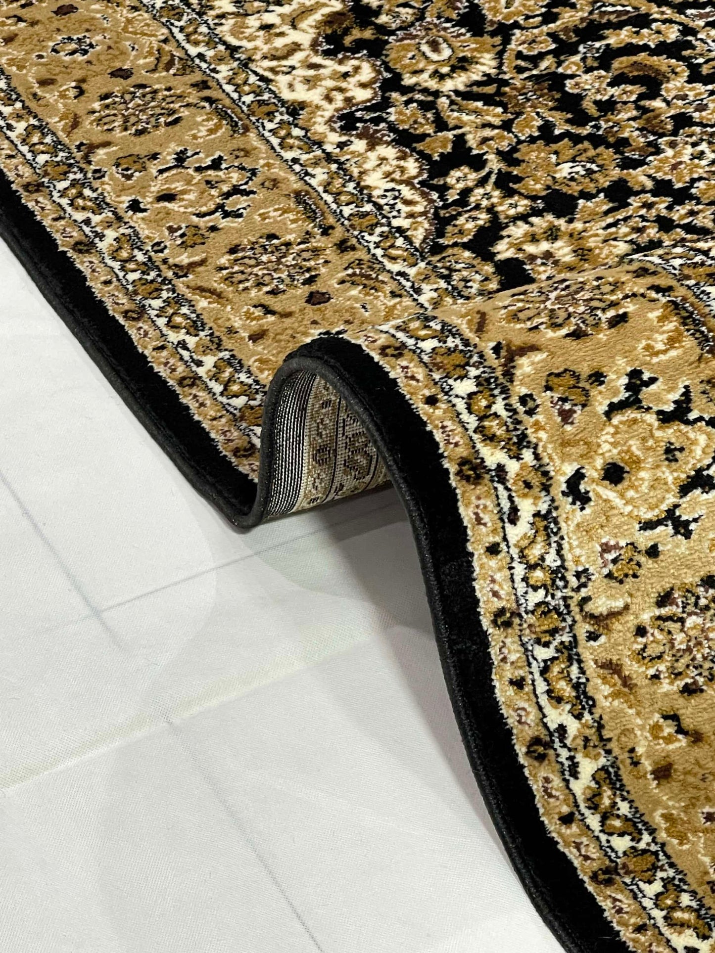 Persian polypropylene Rug,back woven(Article-01-Black)