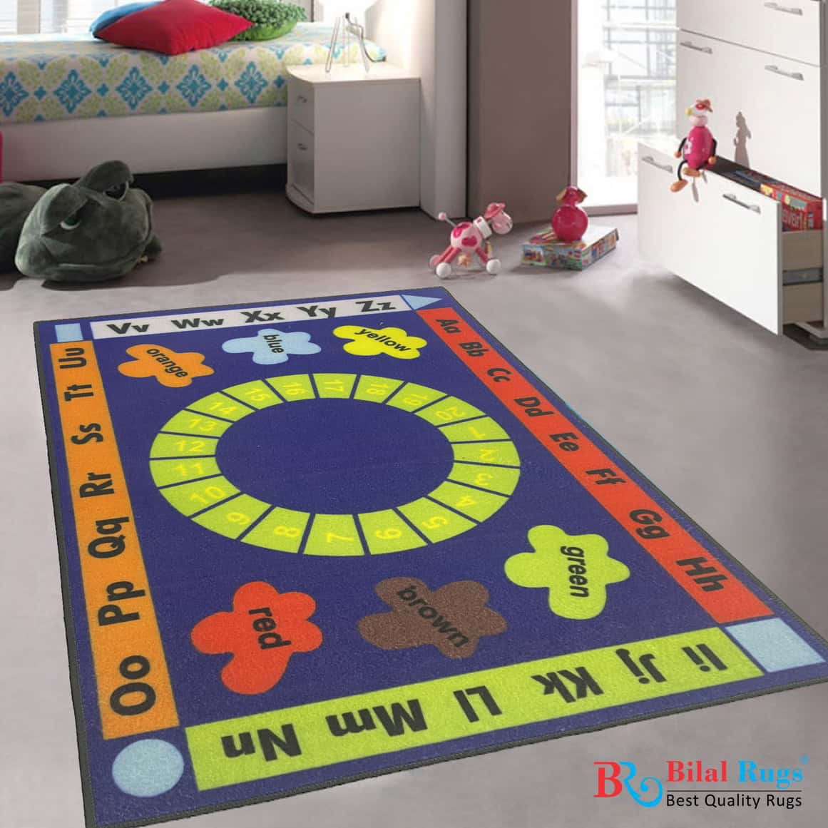 TPR Non Woven Rugs For Kids Room
Article-26-Black&amp;Pink