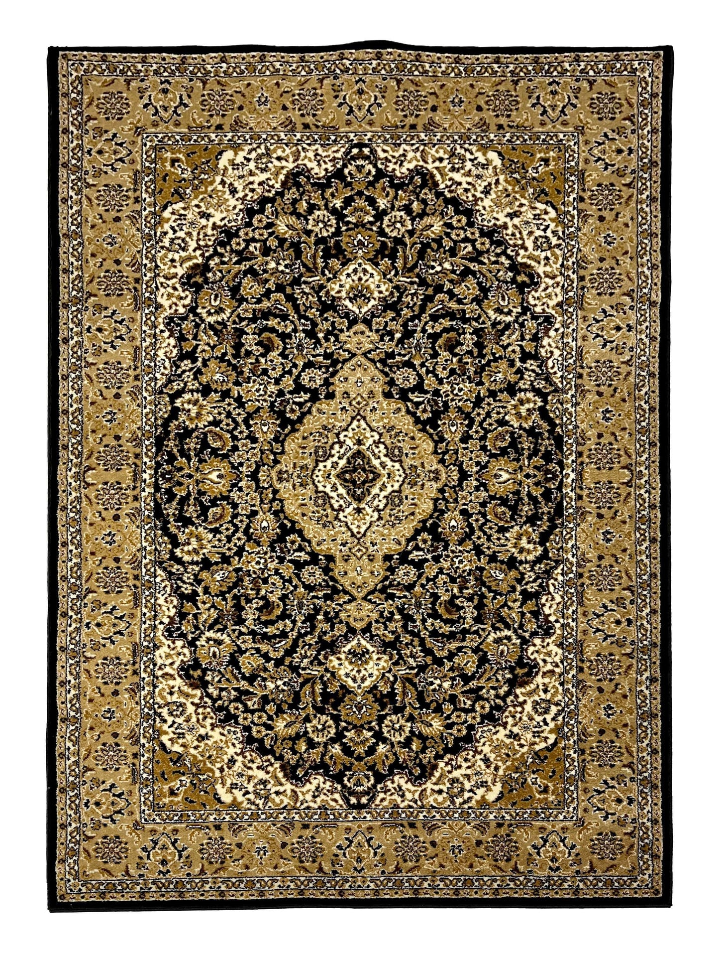 Persian polypropylene Rug,back woven(Article-01-Black)