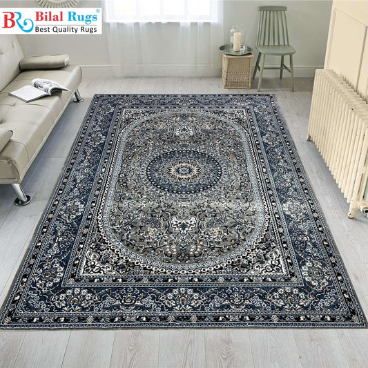 Persian polypropylene Rug,back woven(Article-1667-Grey)