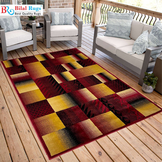 Modern polypropylene Rug,back woven(Article-160-Red)
Size : 5ft width  x 7.3ft length (150cm x 220cm)