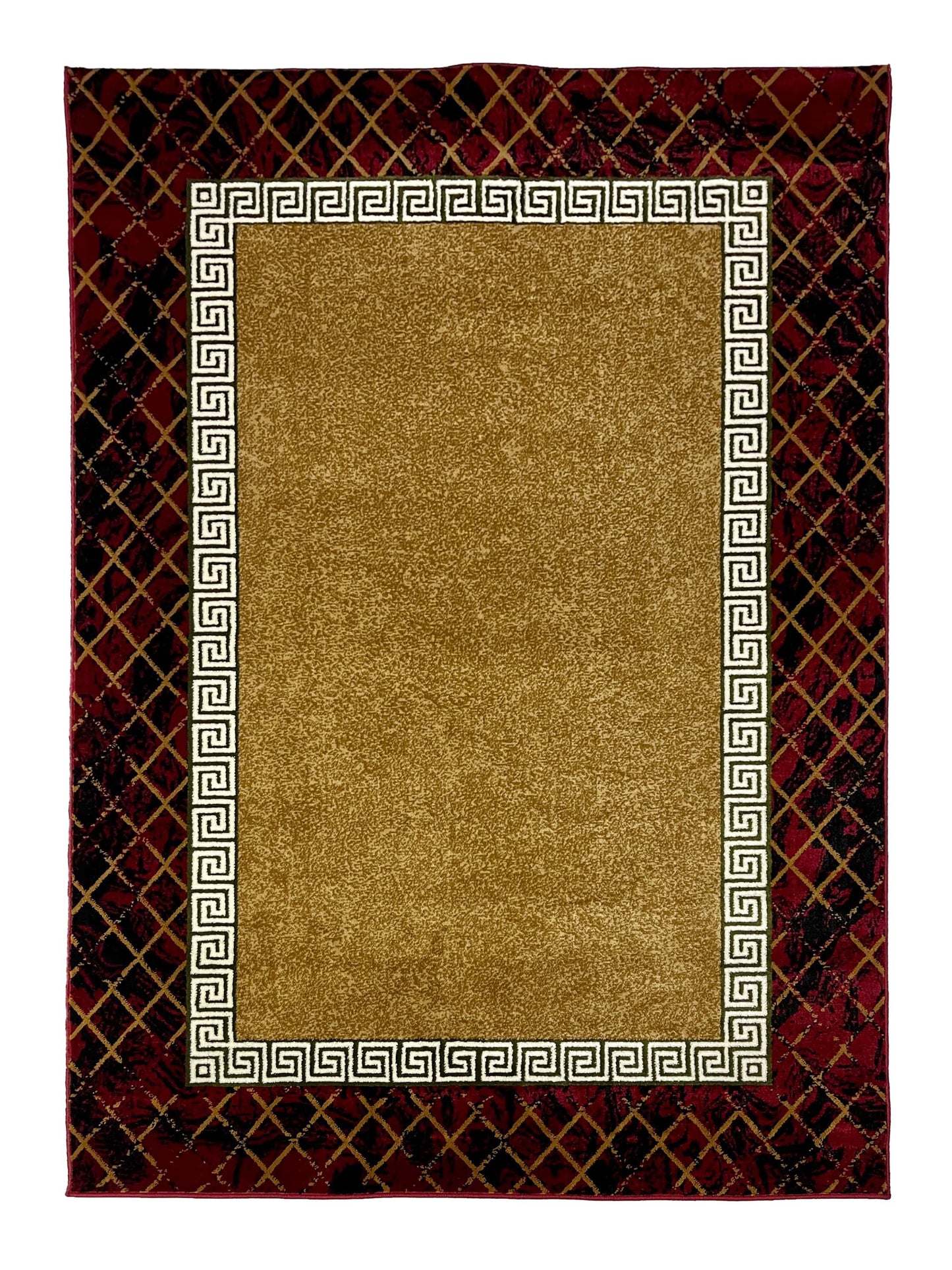 Modern polypropylene Rug,back woven(Article-7722-Red )