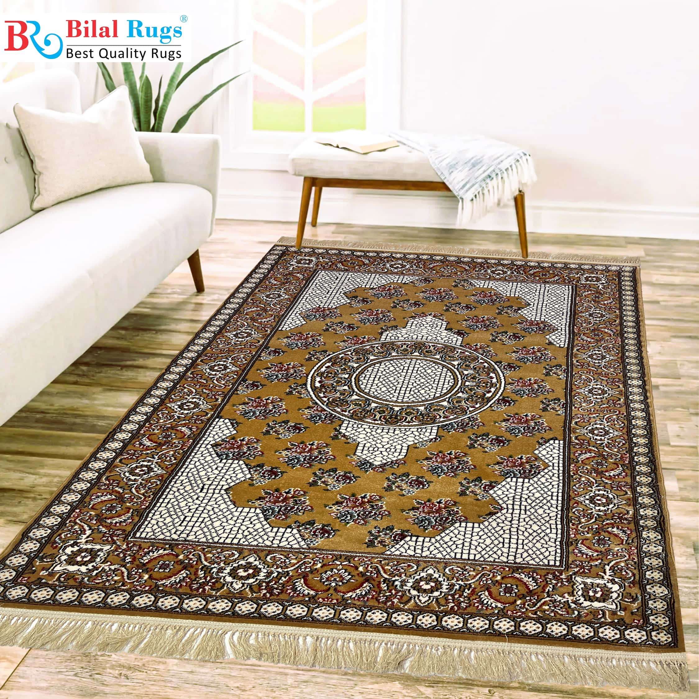 Bilal Rgs Irani polypropylene woven Rug. Size : 5ft width x 7.3ft length (150cm ...