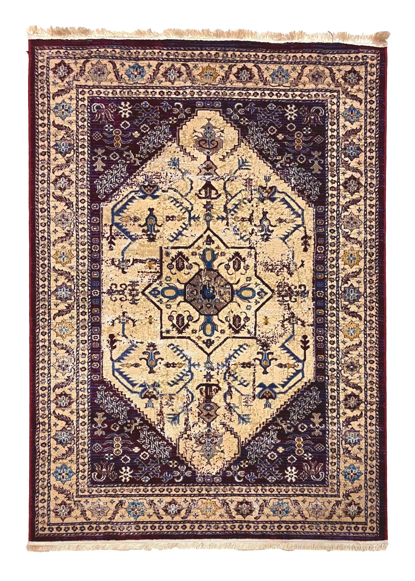 Irani Silk Vintage Woven Rug.
Article-672-Muti
Size : 5ft width  x 7.3ft length (150cm x 220cm)