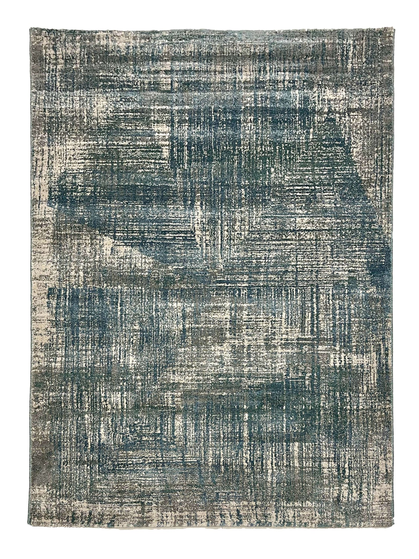 New Turkish Vintage Silky Woven Rug.
Article-1801- light Feroze , Grey
 Size : 5.3 ft width x 7.8 ft length
(160 cm x 230 cm)