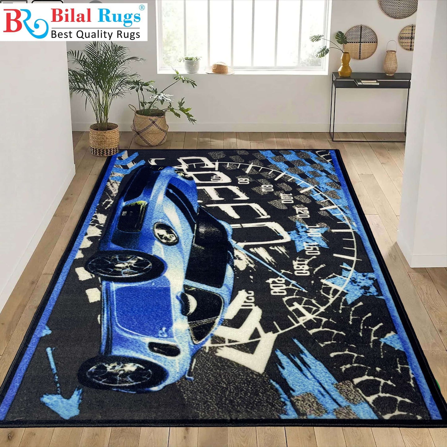 TPR Non Woven Rugs For Kids Room
Article-42-blue &amp; black