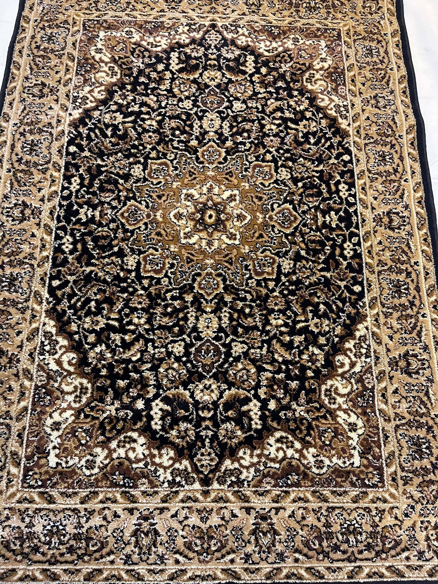 Persian polypropylene Rug,back woven(Article-1775-Black)