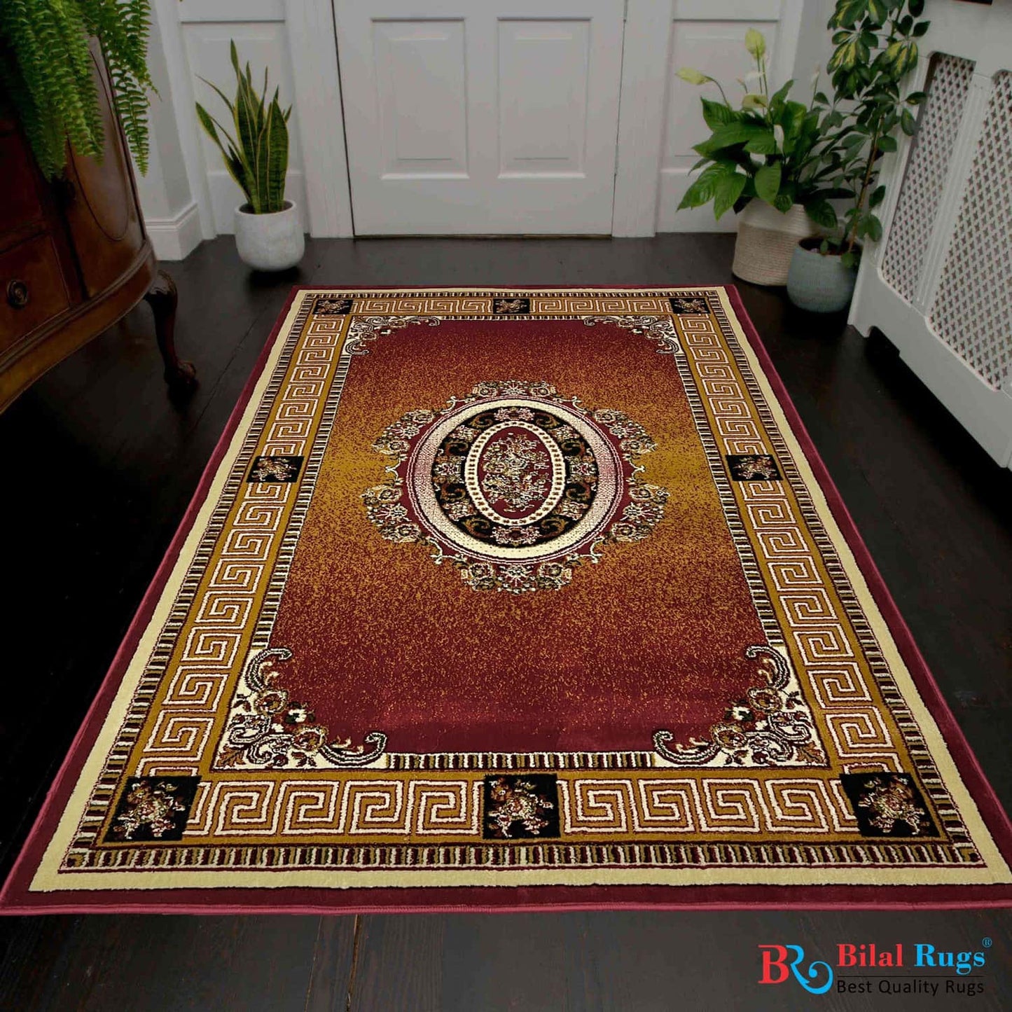 Versace Polypropylene Woven Rug.
Article - 75 - Red