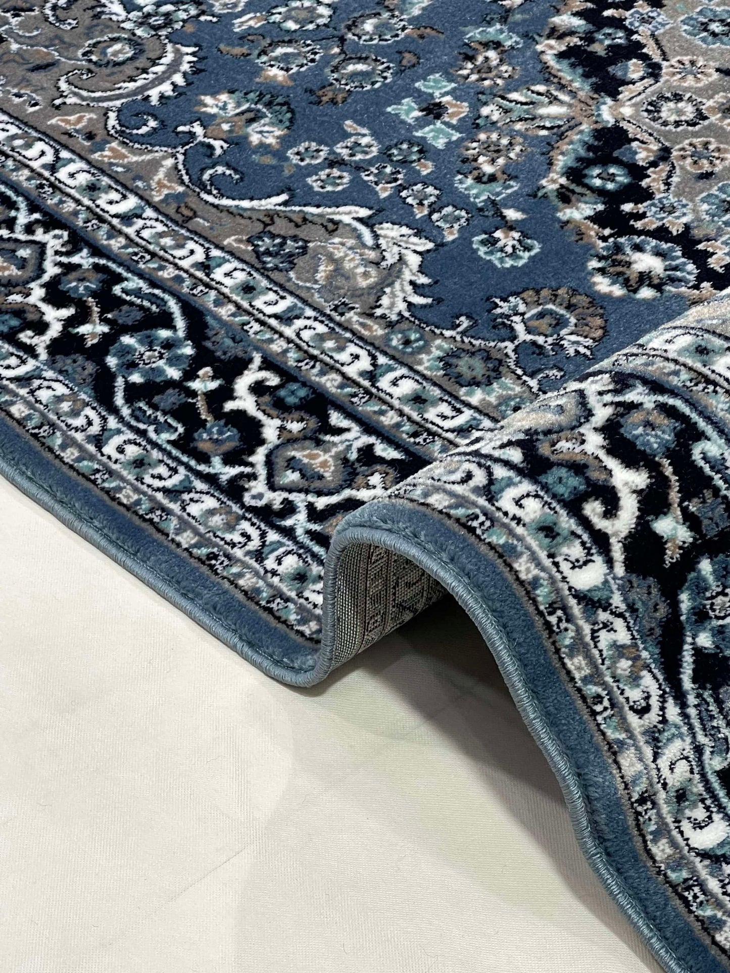 Persian  polypropylene Rug,back woven(Article-1078-Blue)
Size : 6.6 ft width x 9.6 ft length (200cm x 290cm)