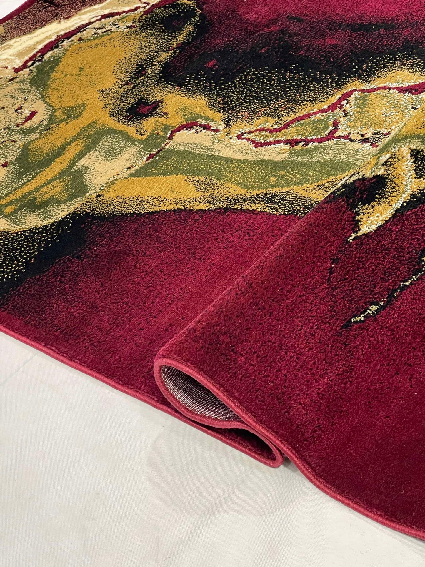 Modern polypropylene Rug,back woven(Article-1778-Red)