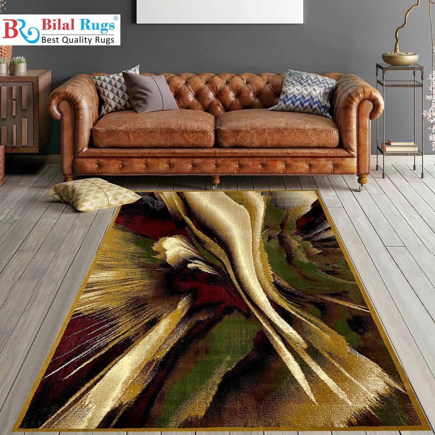 Modern polypropylene Rug,back woven(Article-1166-Beige)