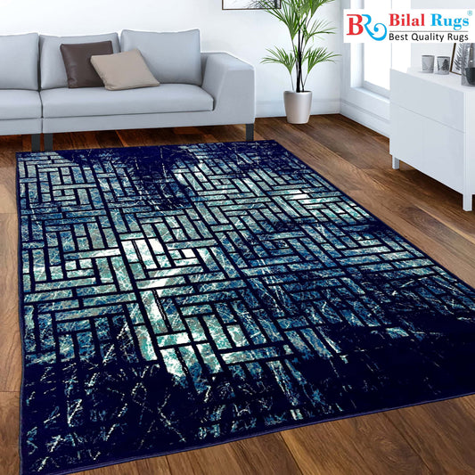 Modern polypropylene Rug,back woven(Article-1160-Blue)
Size : 6.6 ft width x 9.6 ft length (200cm x 290cm)