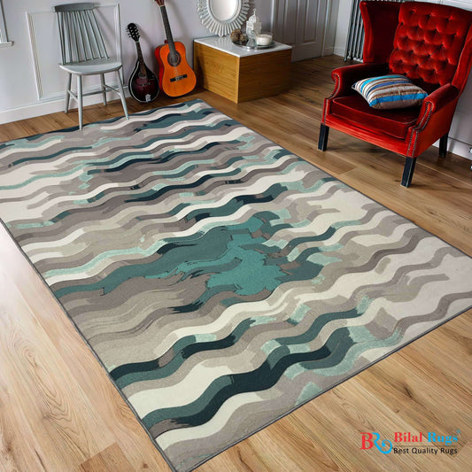 Modern Non-Woven TPR Anti Slip Rug.
Size : 5ft width  x 7.8ft length (150cm x 230cm)
Article-2707-Off white