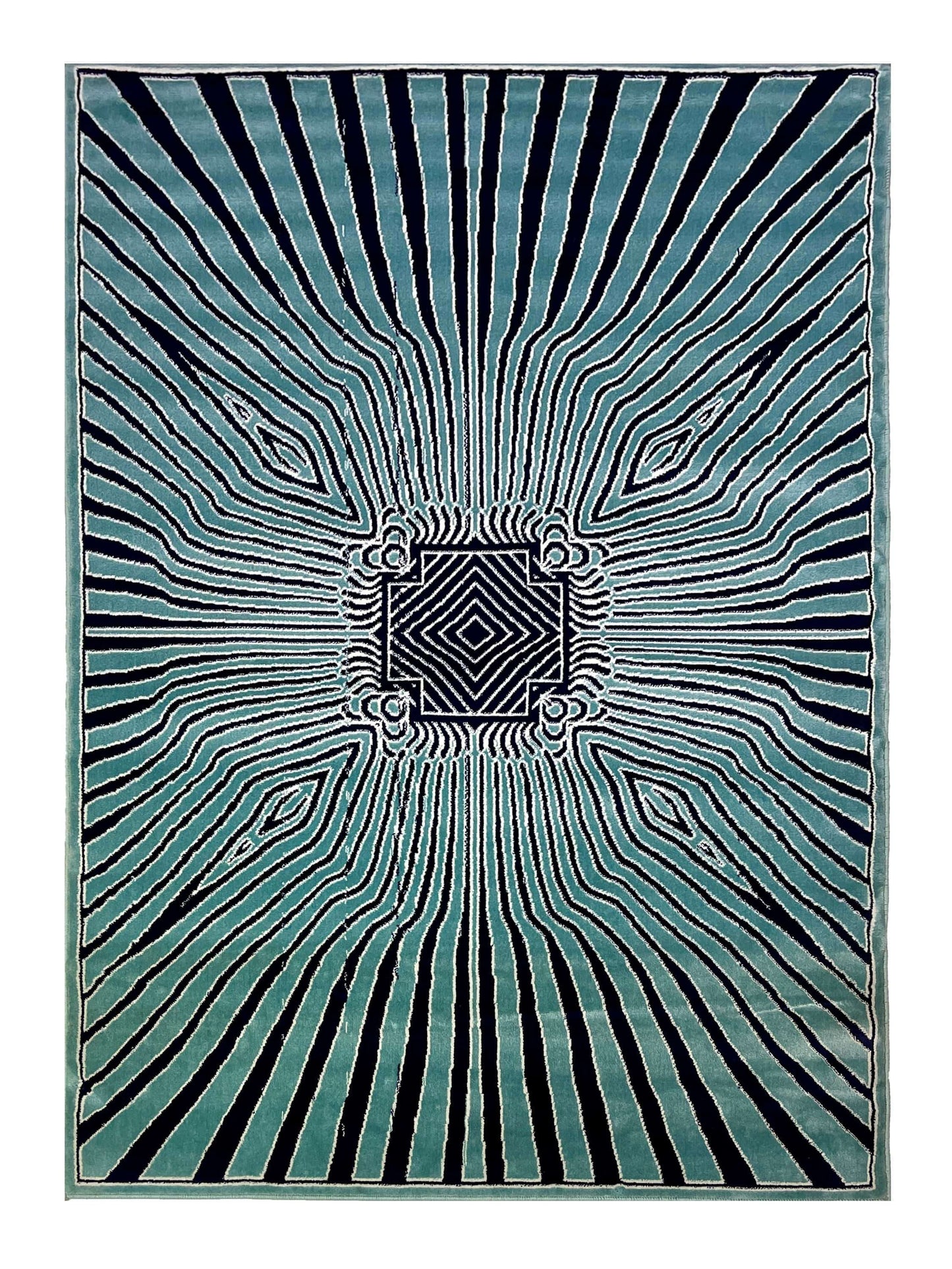 Modern polypropylene Rug,back woven(Article-1098-Feroze)
Size : 5ft width  x 7.3ft length (150cm x 220cm)