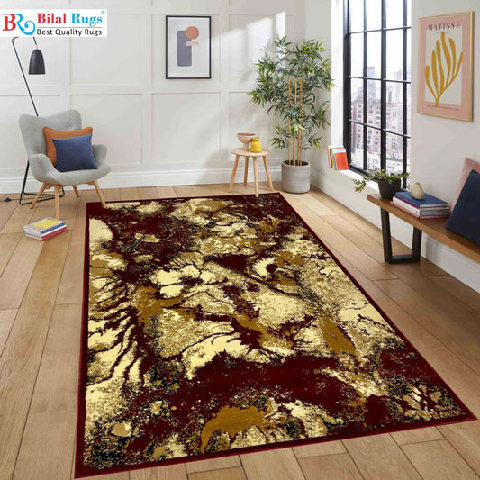 Modern polypropylene Rug,back woven(Article-670-Red)
Size : 5ft width  x 7.3ft length (150cm x 220cm)