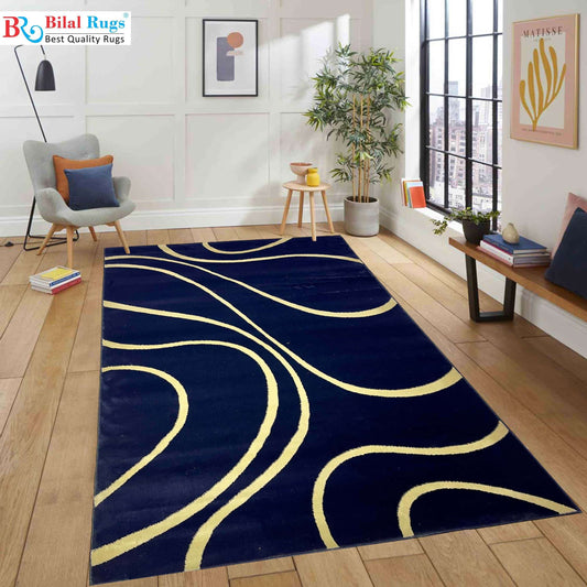 Modern polypropylene Rug,back woven(Article-1021-Blue)
Size : 5ft width  x 7.3ft length (150cm x 220cm)