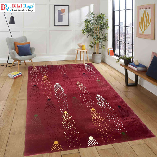 Modern polypropylene Rug,back woven(Article-1111-Red)
Size : 6.6 ft width x 9.6 ft length (200cm x 290cm)