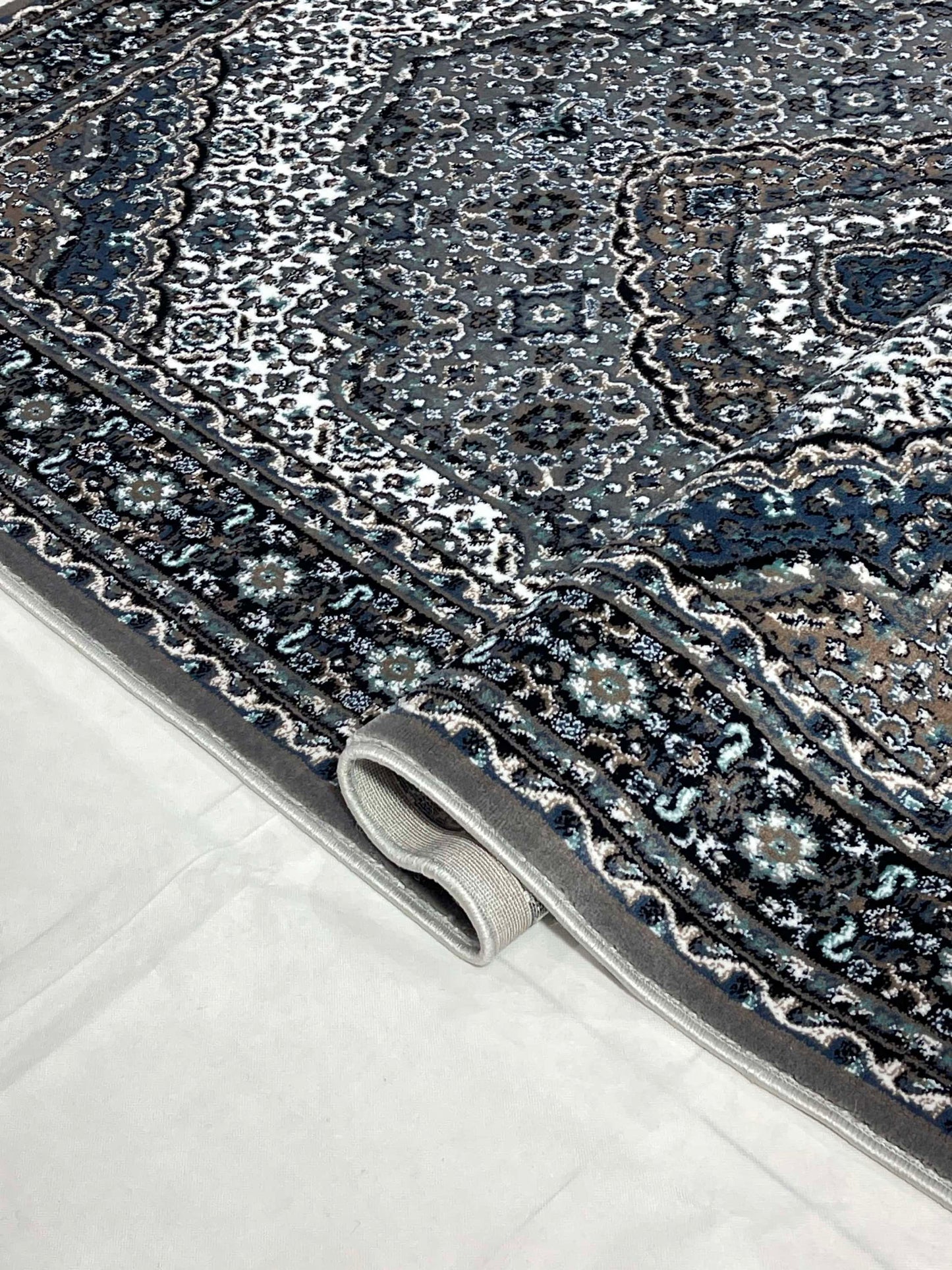 Persian polypropylene Rug,back woven(Article-180-Grey)