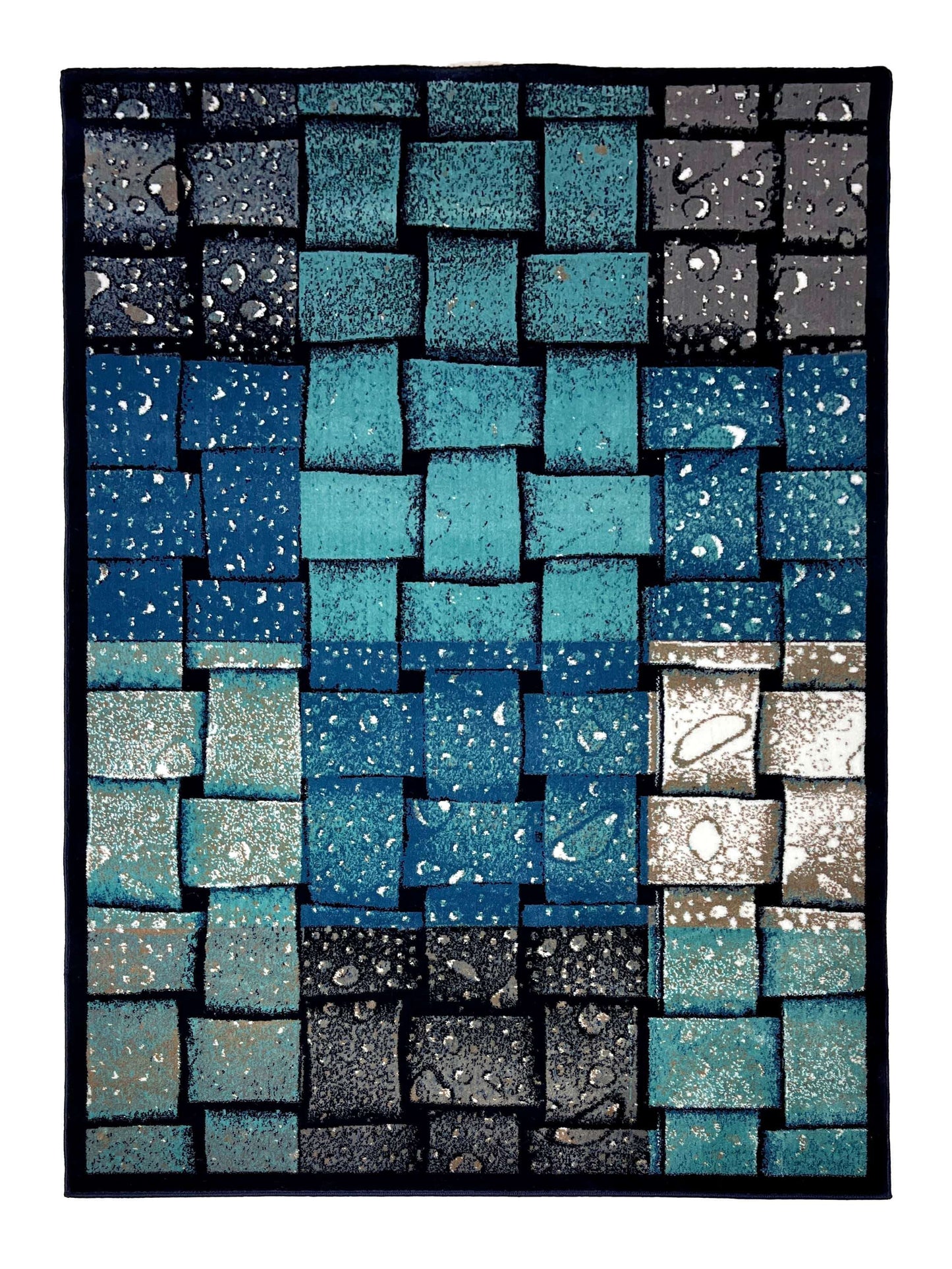 Modern polypropylene Rug,back woven
(Article-1627-Blue)